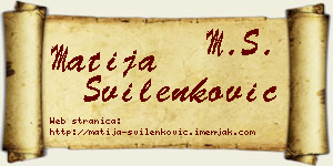 Matija Svilenković vizit kartica